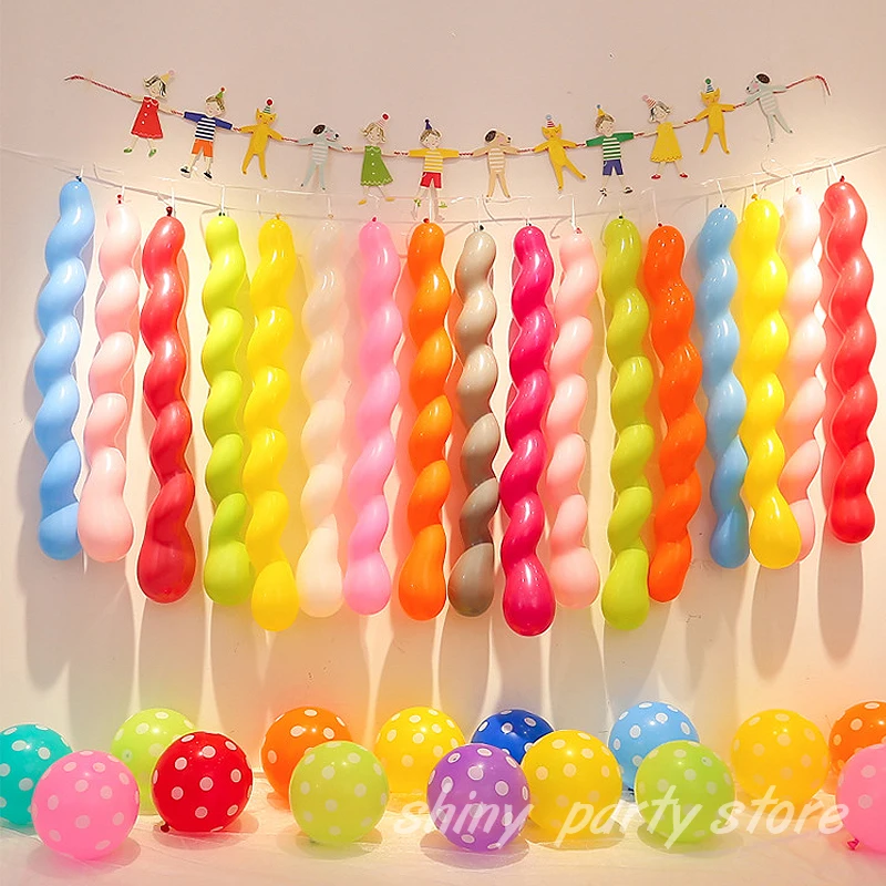 20/50/100 pcs latex špirálové dlhé balóniky Twist Balloons Rôzne farby na narodeniny svadobné slávnostné dekorácie pre bábätká