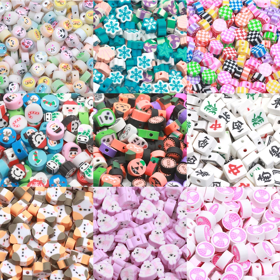 20/50/100 pcs vianočné halloweenské polymérne hlinené korálky Karikatúry Zvieratá Clay Spacer Petrier pre domácich majstrov