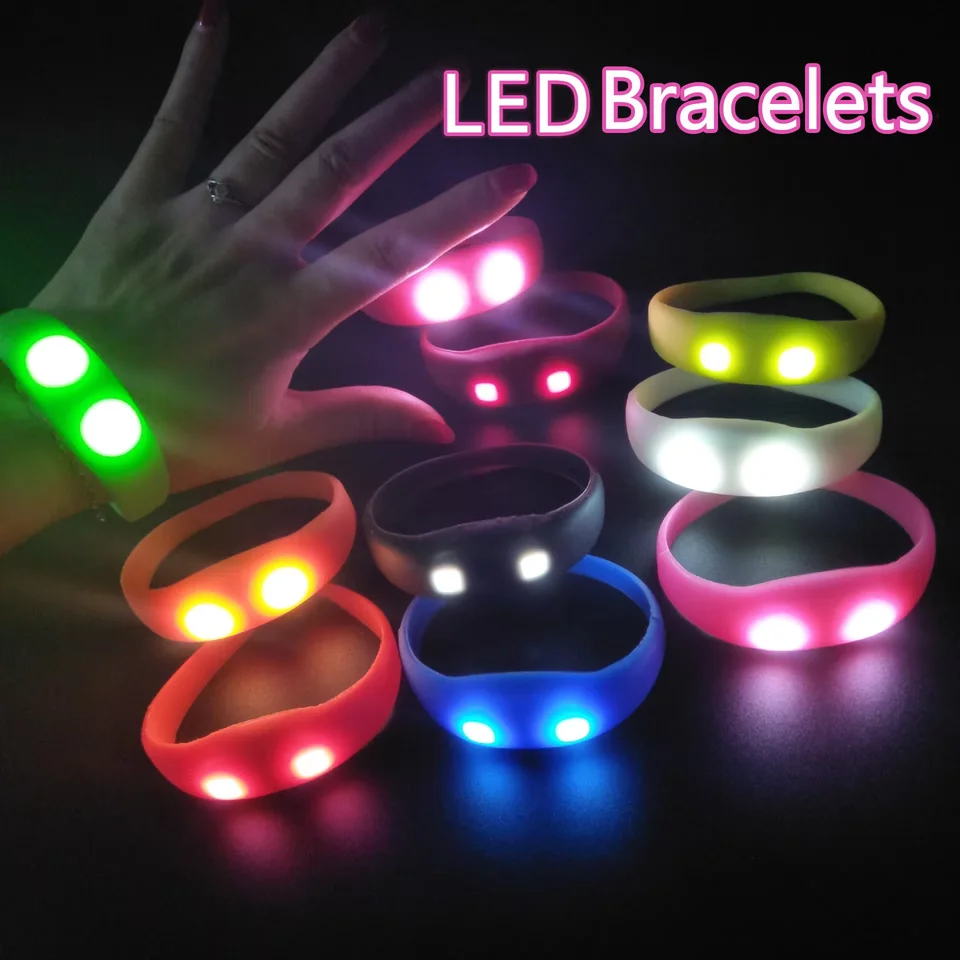 20/50/100ks LED náramok LED náramok Hlasové ovládanie žiara náramok náramkov zvuku aktivované blikajúce náramky svadobné večere láskavé vianočné vianočné