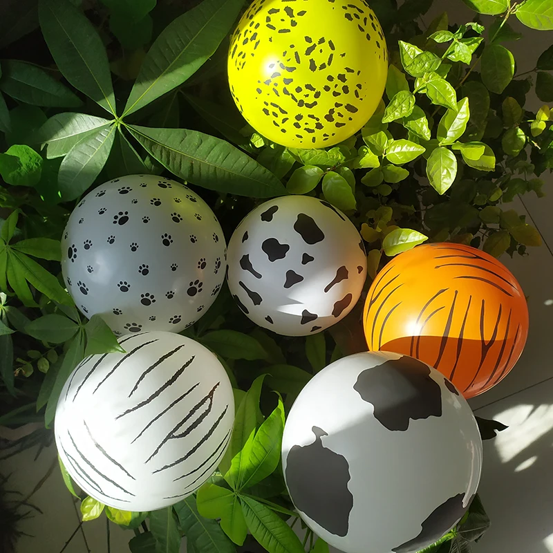 20/50ks džungľa téma Party Balón Garland Kit Animal Balóny Kids Boys Boys Birthday Party bábätko Tiger Cow Pattern Balón