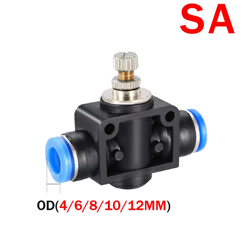 20/50ks SA SA SA FLOR VENTIL PREVÁDZKA Vzduchový ventil 4 mm 6 mm 8 mm 10 mm 12 mm potrubie Voda Hadica Pneumatický manuálny manuálny ventil do konektora