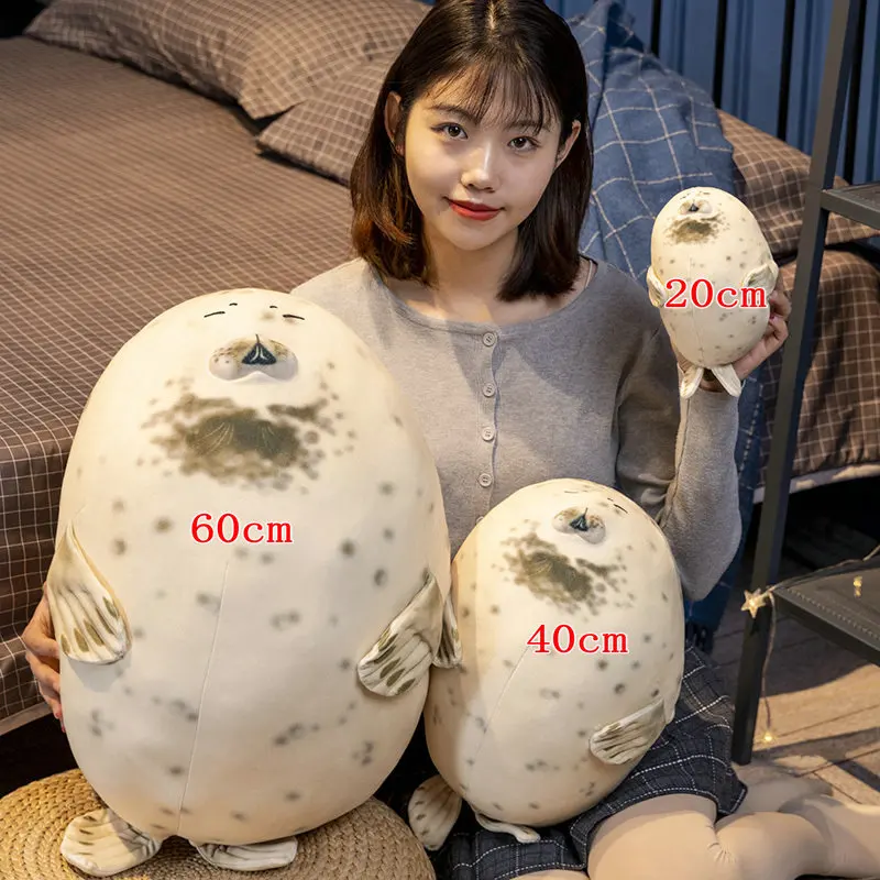 20-60 cm roztomilý tučný morský lev plyšový plyšový hračku plnené mäkké pečať vankúš