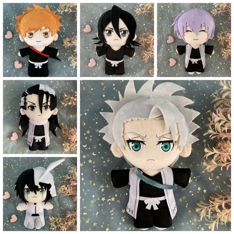 20 cm Anime bielidlá plyšná bábika Boy Cotton Doll Kurosaki Ichigo Kuchiki Rukia Kuchiki Byakuya Ichimaru Gin Gin Fľbatá hračka