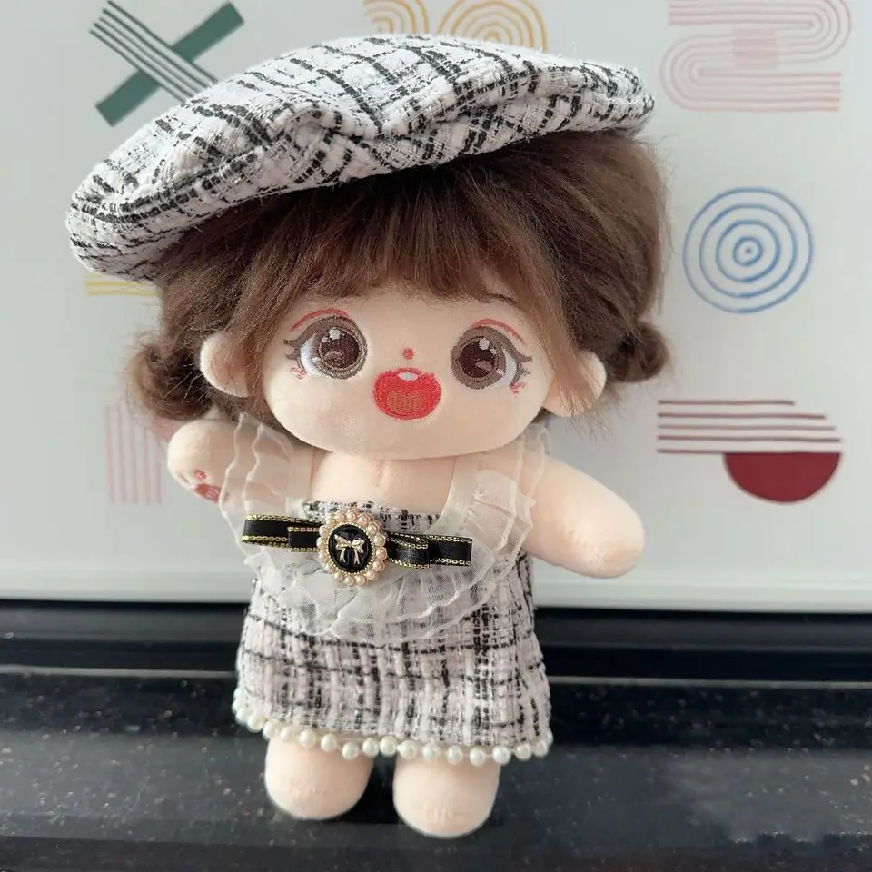 20 cm bavlnená bábika Krásne princezné šaty plyšové bábiky sukňou s čelenkou dekor exo idol bábiky šaty sukne doplnky