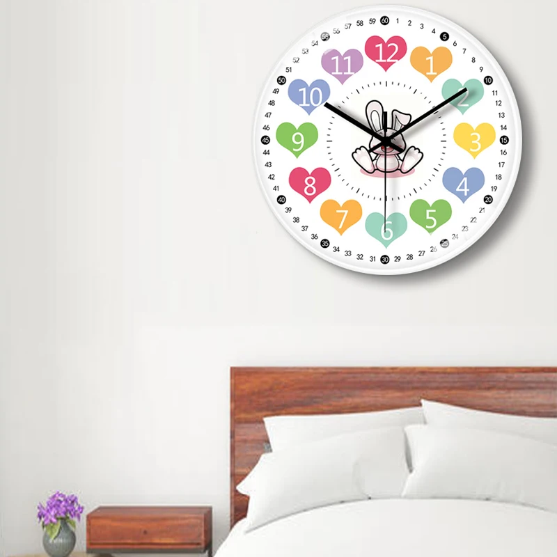 20 cm digitálne 3D roztomilé nástenné hodiny obývacia izba Moderné deti okrúhle nástenné hodinky bezhlu