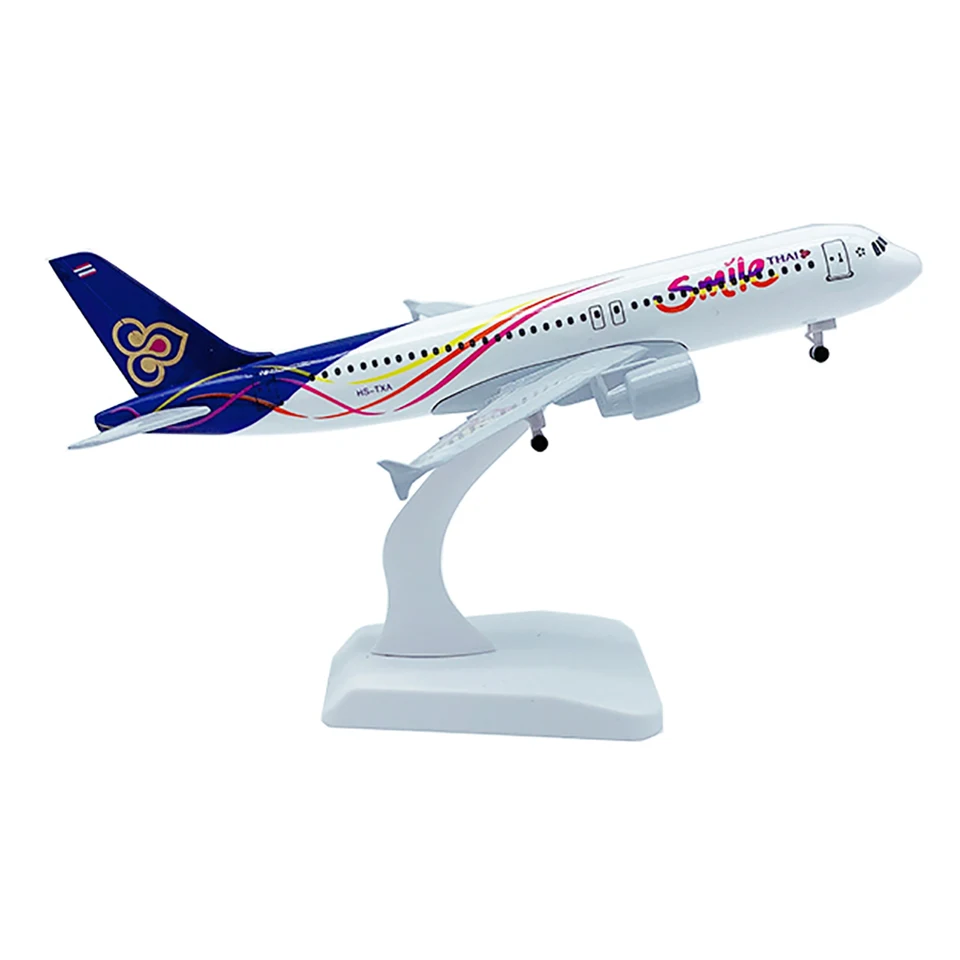 20 cm lietadlá Thai Smile Airlines Airbus A320 s modelom zliatiny zliatiny podvozku