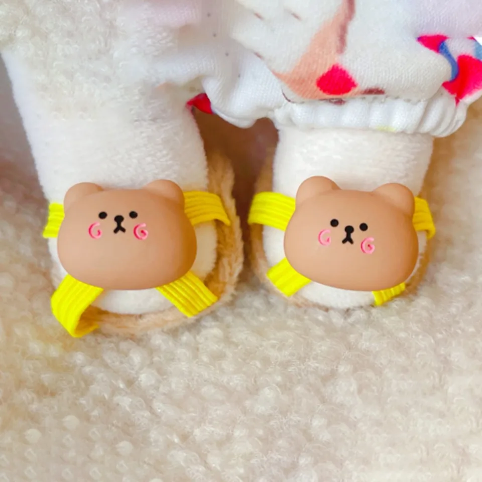 20 cm Plidpery Doll Clippers Cute Tiger Frog Bear Chicken Rabbit Sheech Animal Sandále ručne vyrobené 20 cm bavlnené topánky bábiky Dojky