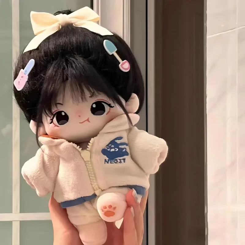 20 cm plyšová ľudská bábika postava detská bábika roztomilá tvár kawaii nahá bavlnená bábika plnené plyšové hračky darček bez atribútu