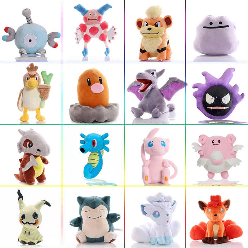 20 cm Pokémon Growlithe Mr.Mime Magnemite Horsea Plys Hračky Cartoon Cubone Blissey Mew Mimikyu Scľal Dolls Vianoce