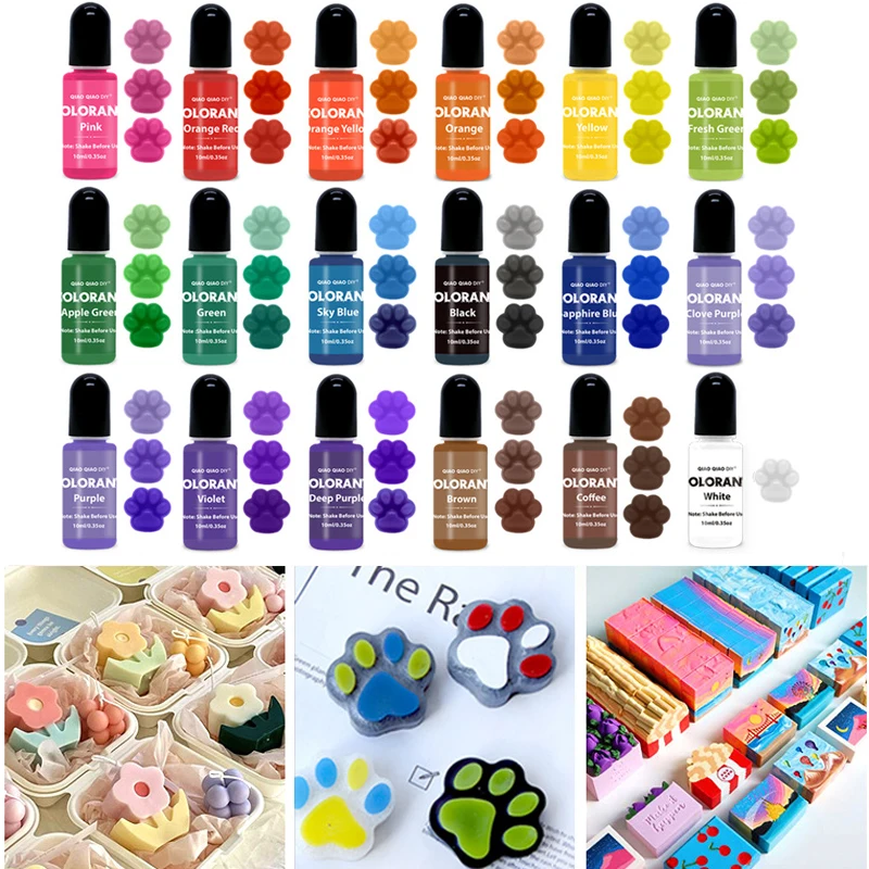 20 farieb sviečky farbivá pigment aromaterapia tekutý farbívny pigment DIY formy sviečky mydlo sfarbenie ručne vyrábané remeslá živice pigment