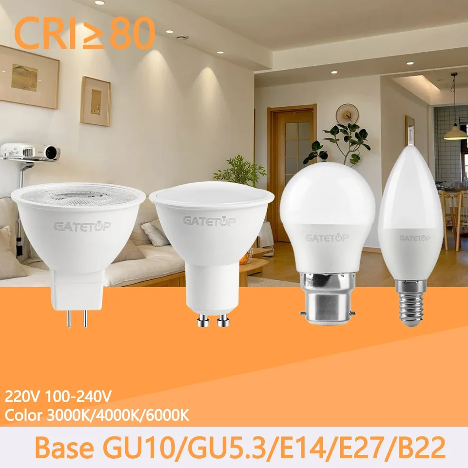 20 -kiete Lampada Spot Light LED E27 E14 B22 B22 Žiarová žiarovka AC 220V 230V 100V 3W 5W 6W 7W GU10 LED Spotlight Stolové svetlo Stolové svetlo