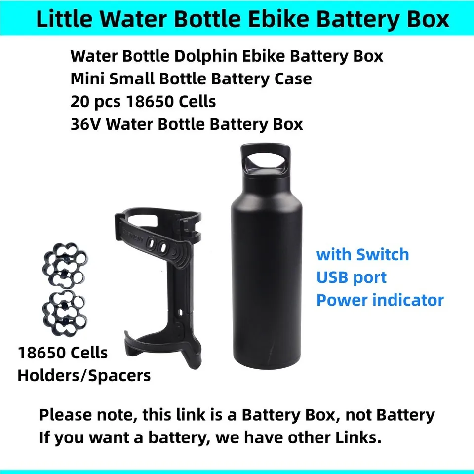 20 ks 18650 Bunky Malú malú fľašu s vodou delfín Ebike batériová skrinka puzdro 36V E-bicykel Battery Cousing s držiakmi buniek