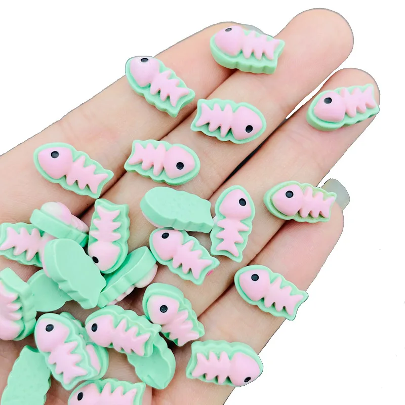 20 ks nový roztomilý mini karikatúra rybie kosti plochá zadná živica Cabuchons Scrapbooking DIY šperky remeselnícke dekorácie doplnky