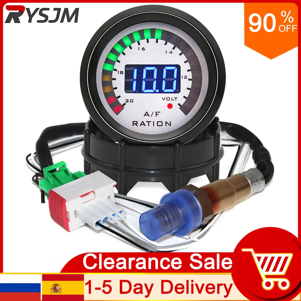 20 -led Digital Auto Afr Car Instrument Racing Monitor Air Palivový pomer voltmeter 2nin1 metrov O2 Oxygénový senzor úzkopásm