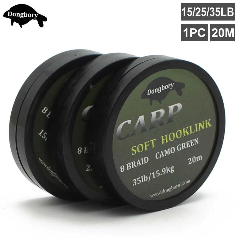 20 m camo zelený kapr rybárska linka Soft Hrochlinks 8 prameň vrkočový drôt s drôtom spojenia Non potiahnuté rybárske linky pre kaprové súpravy náradia