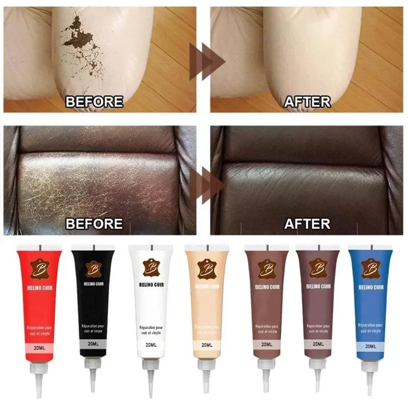 20 ml kožená opravárenská gélová sedačka Domáca koža Doplnková oprava opravy opravy renovujúca krémová pasta Čistiteľ kože x4p7