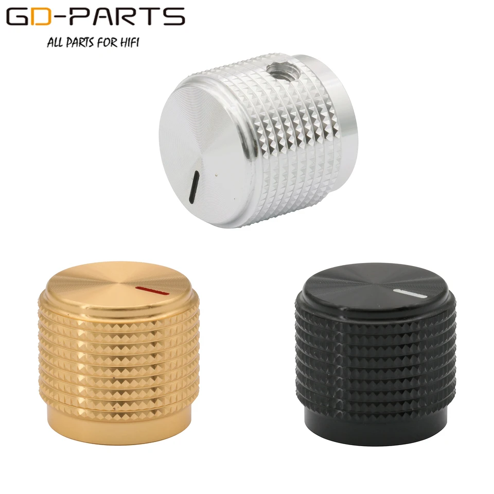 20 mm-18 mm obrábané pevné plné hliníkový objem Potentiometer gombík pre rádiové zvukové gitarové basové zosilňovacie skrinky DAC 6M Hole