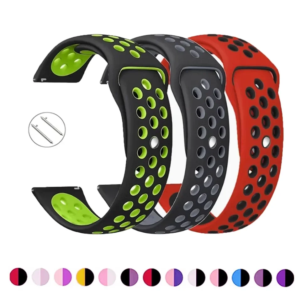 20 mm 22 mm hodinkový pás pre Samsung Galaxy Watch 7-FE-6-5-Pro-4-Classic/Active 2 Silikone Sport Hole Náramok Huawei GT 2-3-4 remienok