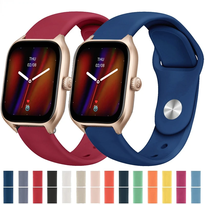 20 mm/22 mm hodinky pre AmazFit GTS/2/2E/3/4 GTS2 MINI/GTR 4/3/Pro/47mm/GTR2/2E/Stratos 2/3 Silikónový náramok Amazfit BIP Strap
