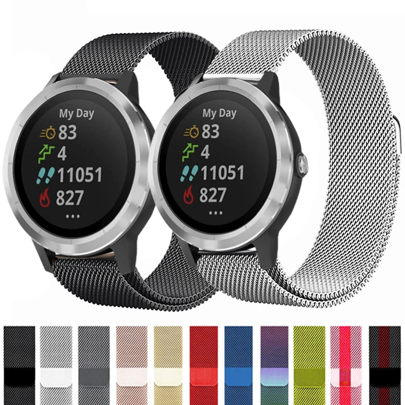 20 mm 22 mm kovový remienok pre garmin vivo AACTION 3 4 Band Watch Venu 2 2S SQ FORUNNER 645 Magnetická slučka náramkov náramkov