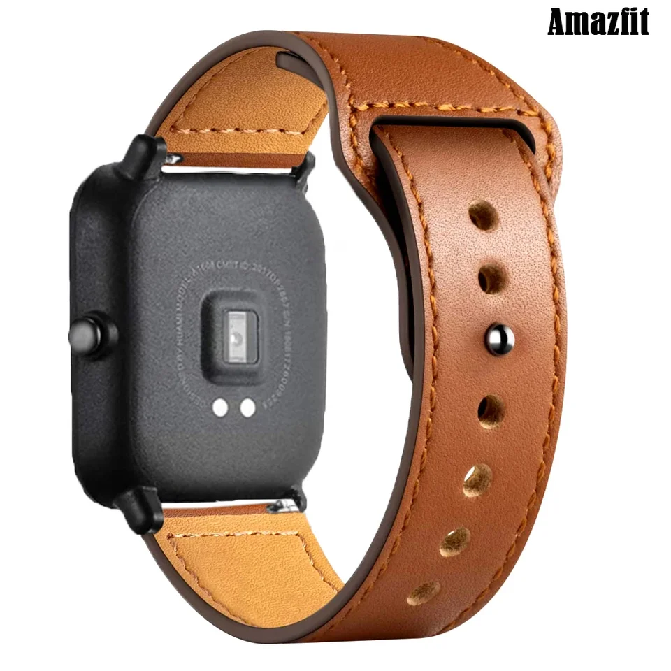 20 mm 22 mm kožená páska pre AmazFit GTS 4/2/2E/3 GTS2 MINI/GTR 42 mm/47 mm GTR 4/2/3/Pro/Stratos 3 Náramok Amazfit Amazfit BIP/PACE SAPS