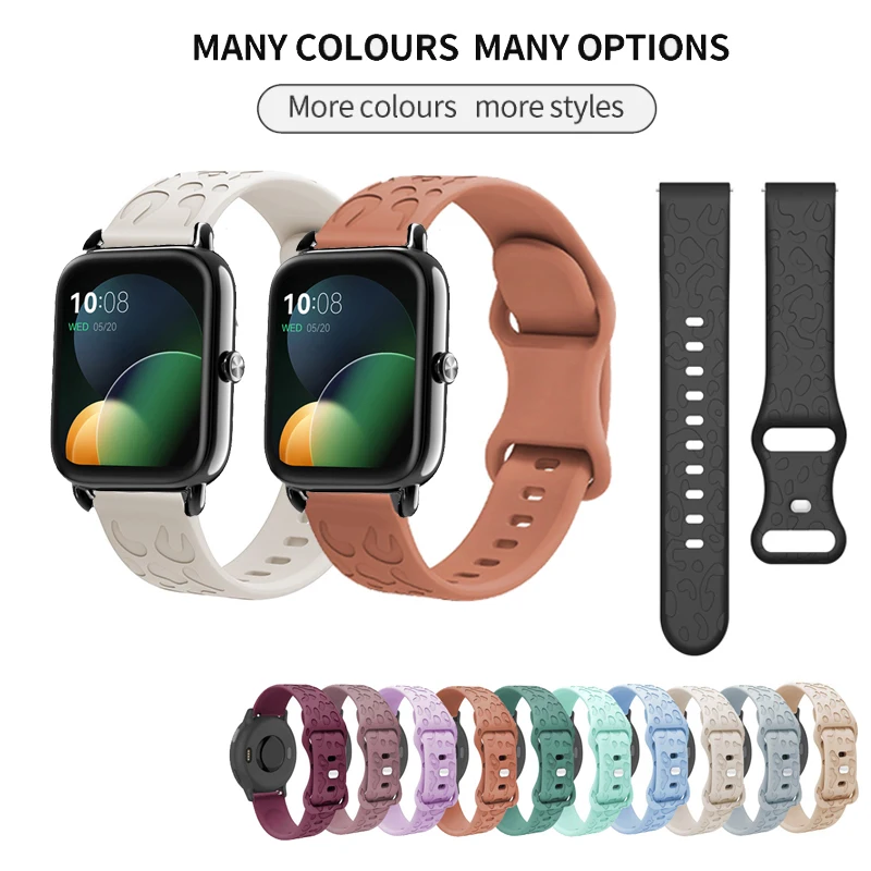 20 mm 22 mm leopardový silikónový remienok Egraved Band pre Xiaomi Haylou LS02 / LS02 PRO / RS4 PLUS / LS05 / RT LS05S / RS3 LS04 / RT2 / GST