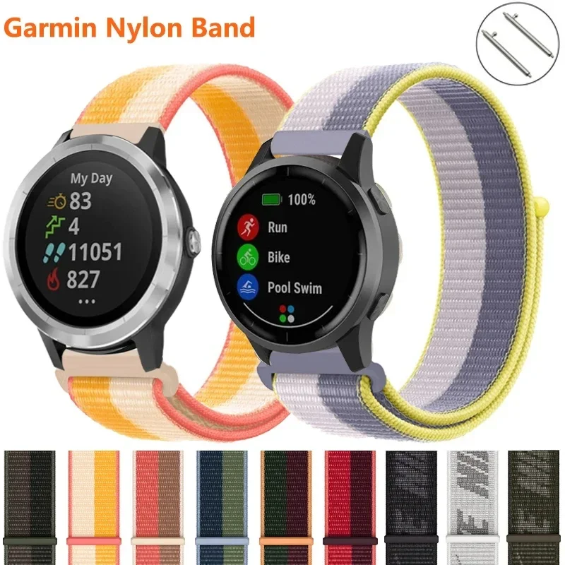 20 mm 22 mm nylonový slučkový pás pre Garmin Forerunner 265 965 255 255M 245 645 158/Venu 2Plus/VivoActive 4 3/Venu Sq 2 náramok