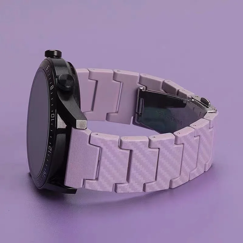 20 mm 22 mm popruh z uhlíkových vlákien pre Samsung Galaxy 4-6 Classic 46mm/5-Pro ​​Active 2 Gear S3 Náramok Huawei Hodinky GT/2E/3/Pro Band