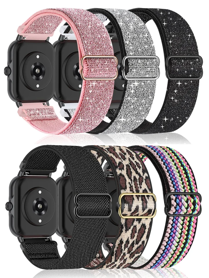 20 mm/22 mm pásmo pre AmazFit GTS 4/2/2E/3/GTS 2 MINI/GTR 3/PRO/GTR2/Stratos lesklé nylonové elastické hodinky Amazfit GTR 4 3 2