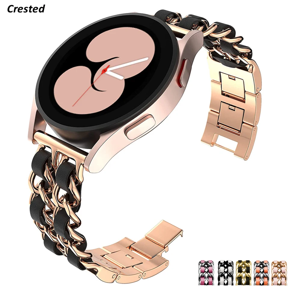 20 mm 22 mm pásmo pre Samsung Galaxy Watch 4/Classic/5/6/Active 2 Link+Metal Link náramok Correa Huawei Watch GT 2E 3 4 Strap