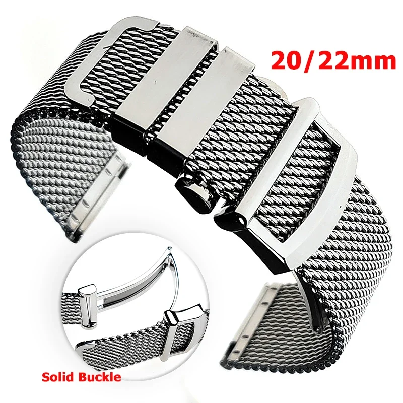 20 mm 22 mm rýchle uvoľnenie Milanese Mesh Watch Pilot Pilot skladacie sponky Men Ženy pre Samsung Galaxy pre náramkový pás Huawei GT4