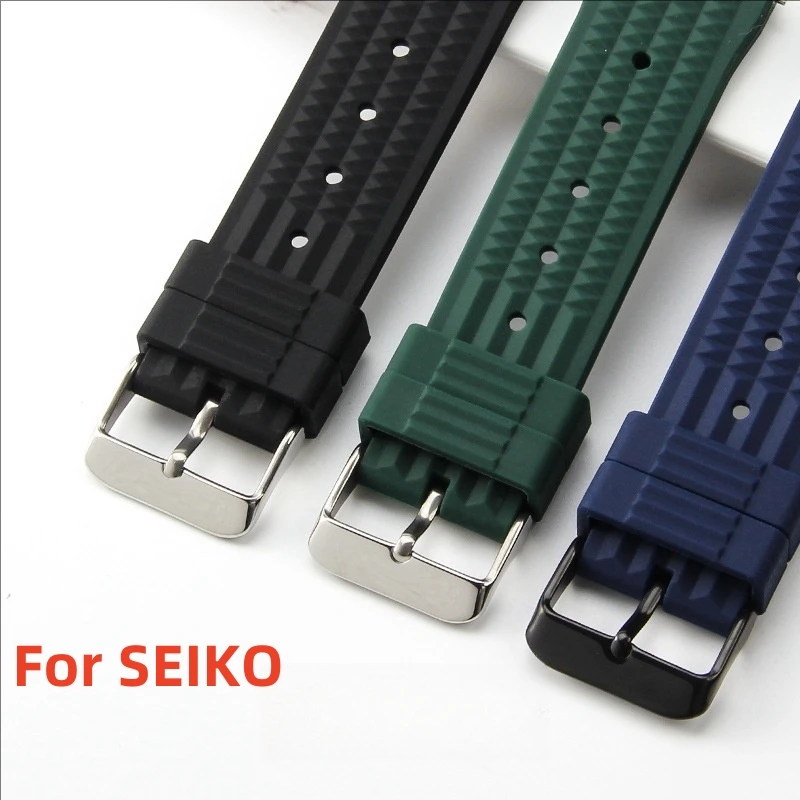 20 mm 22 mm silikónová hodinová skupina pre Seiko 5 SRPD63K1 PROSPEX SPORT SERIES Vodotesný náramok hodiniek