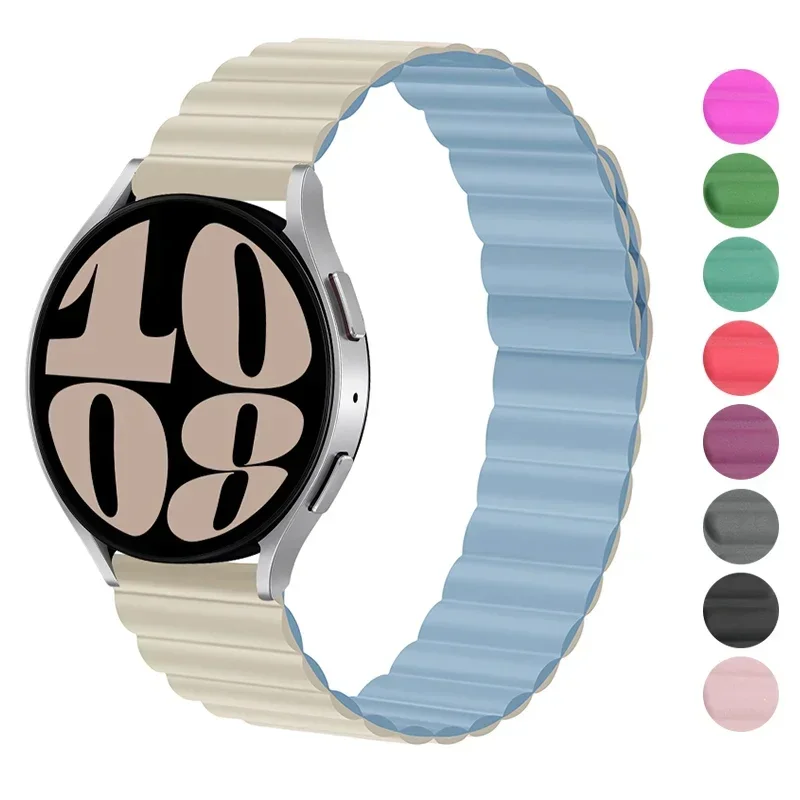 20 mm 22 mm silikónový popruh pre Samsung Galaxy Watch 6/4/5 Pro/3/Active 2 Amazfit Magnetic Loop náramok Huawei Watch GT 2E 3 pásmo