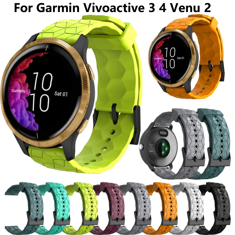 20 mm 22 mm tlačový remienok pre Garmin VivoActive 3 4 Band Watch Venu 2 2S SQ Forerunner 645 Silikónový náramok náramku Smartwatch Smartwatch