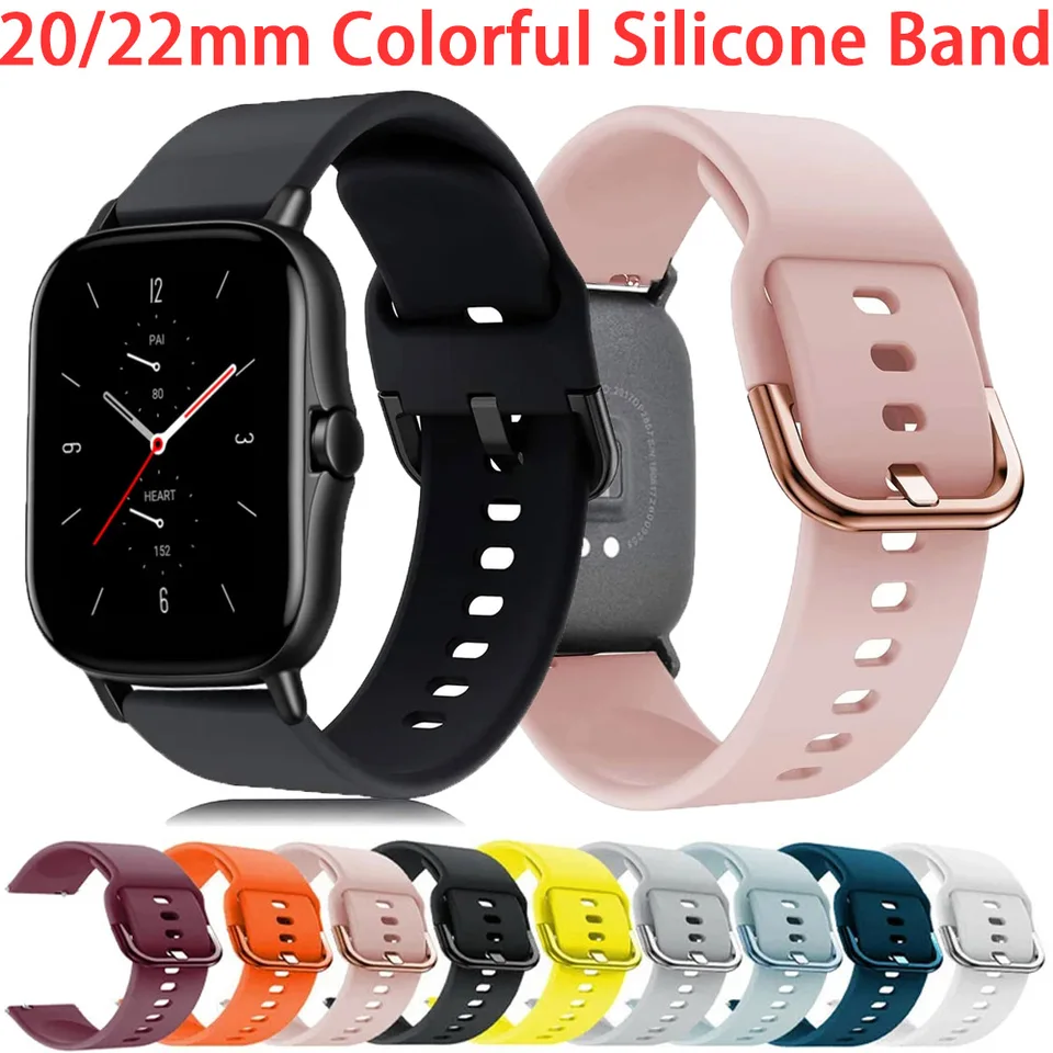 20 mm hodinky pre AmazFit GTS 2 3 4 Silikónový pás Colorful Sport Bracelet 22 mm remienok pre AmazFit GTR 3 2 4 ACTIPORIE ACTIPORIE