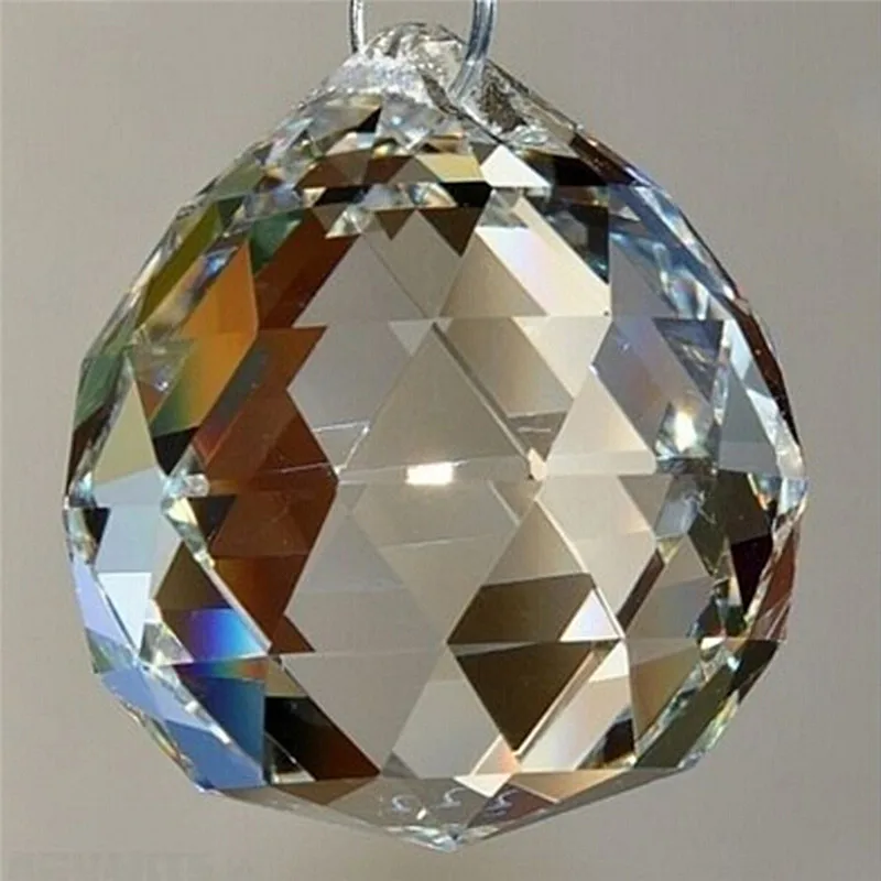 20 mm hranolový luster krištáľové diely visiaci závesný závesný osvetlenie guľa Suncatcher číry fazetový sklenený krištáľový guľ