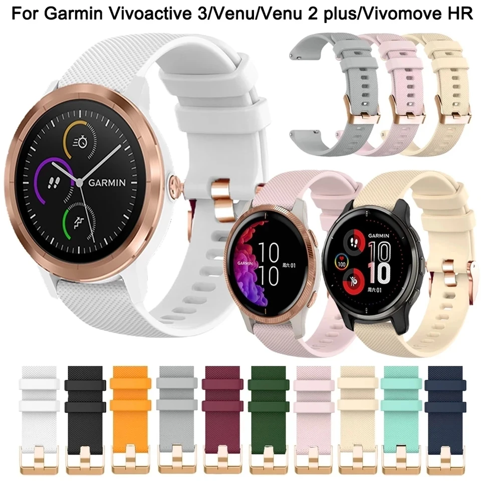 20 mm náhradný pásový náramok pre Garmin Venu 2S/VivoActive 4s 3s/Vivomove 3s/Forerunner265s 255s Silikone Smart Watch Strap remienok