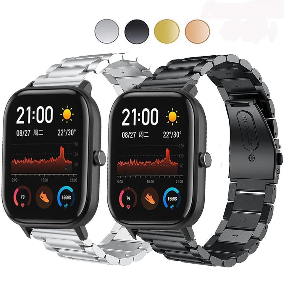 20 mm náramok z nehrdzavejúcej ocele pre AmazFit BIP S Lite Smart Watch Strap pre AmazFit BIP U Pro/Colmi P8/P8 Plus/P28 Plus náramok