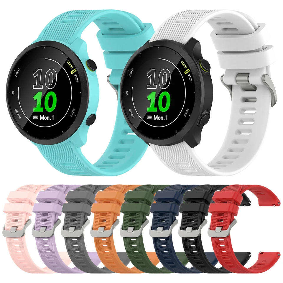 20 mm oficiálny remienok pre štýl pre Garmin Forerunner 55 158 náramok náramku Fristband 245 645 Silikónové kapely na rýchle vydanie Silikónové kapely
