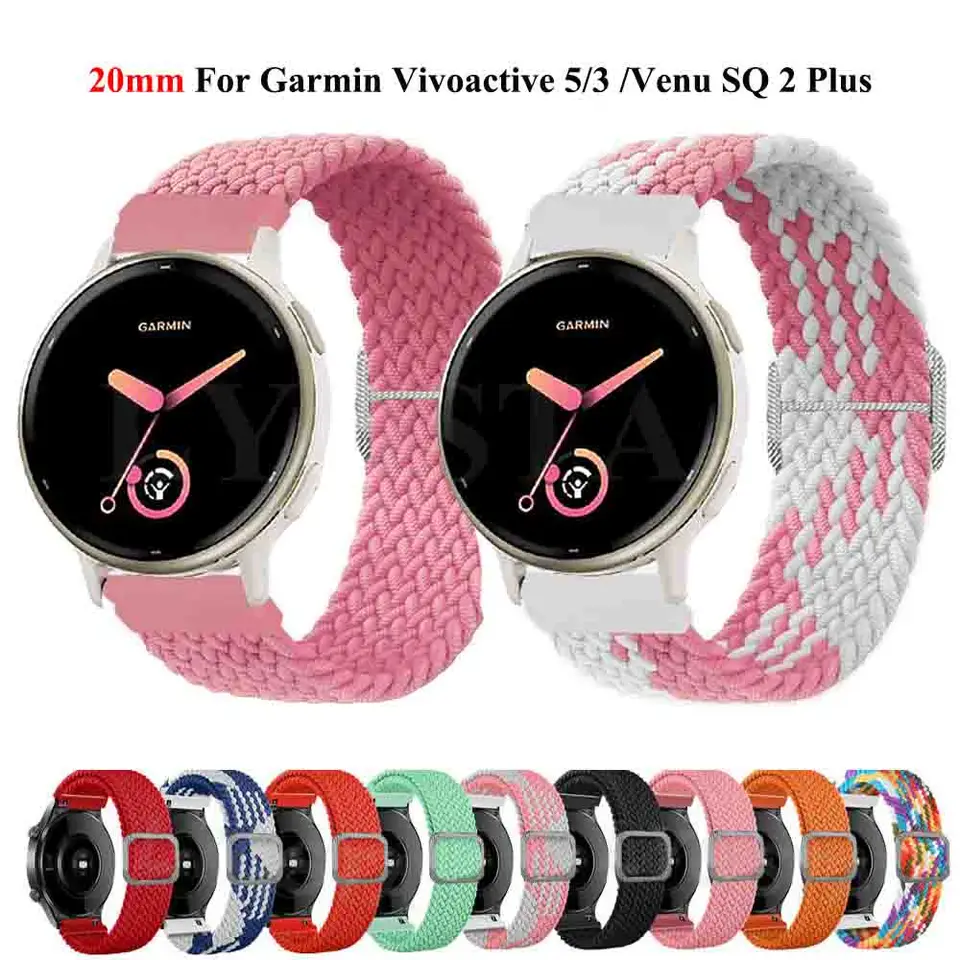 20 mm popruh pre Garmin VivoActive 5/3 Venu Sq 2/2 plus nylon náramok Garminmove Sport/Trend/Forerunner 165 55 245 645 náramok