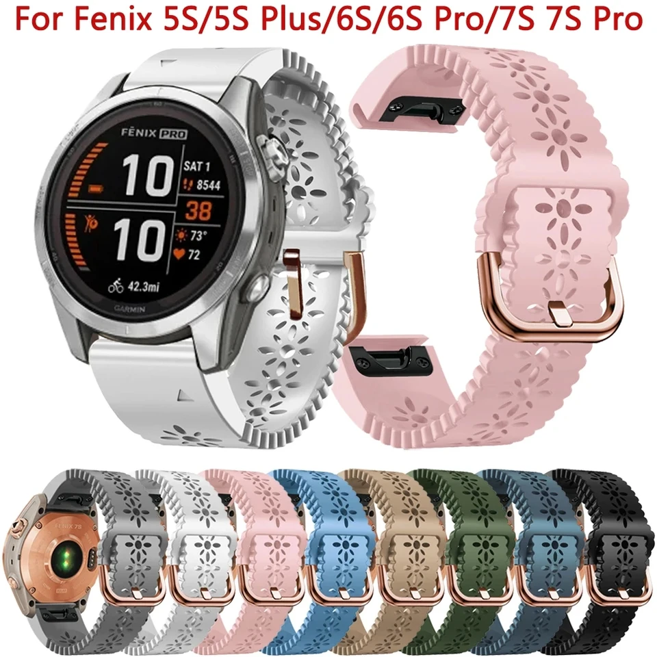 20 mm Silikone QuickFit WatchBand Rains for Garmin Fenix ​​7s 6s Pro 5s Epix Pro S70 42 mm Smartwatch Wrictbands Oficiálny náramok
