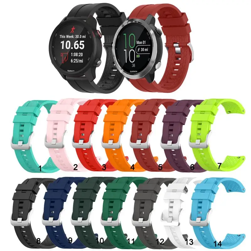 20 mm Silikone Watch Band popruh pre Garmin Forerunner 165 645 245 Hudba 55 158 VivoActive 5 3 Venu Sq2