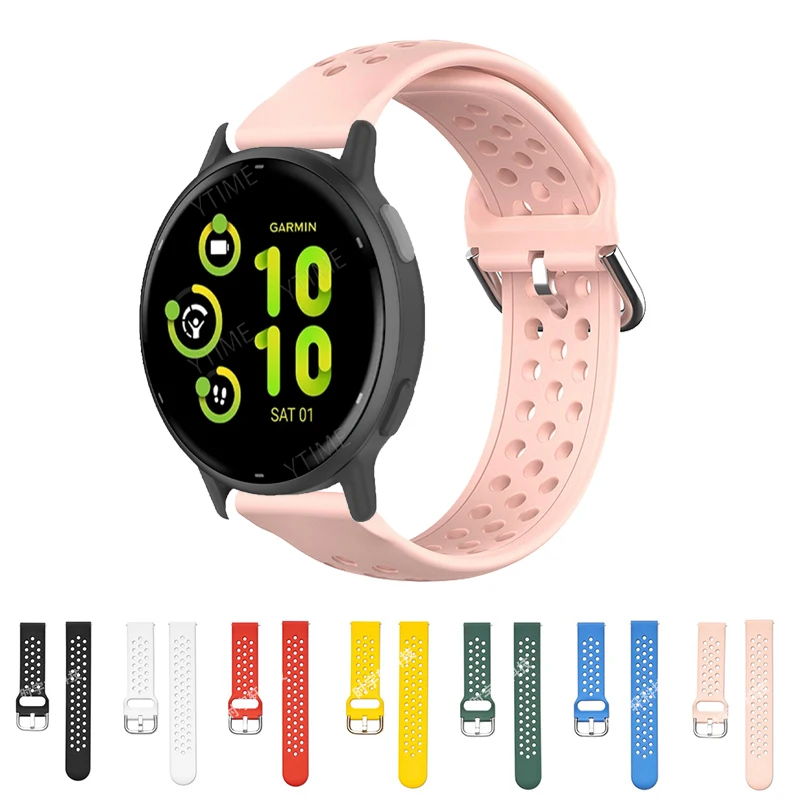 20 mm silikónový remienok pre Garmin Forerunner 165 168 158 245 645 Hudobné hodinky pre Garmin VivoActive 3 5 Venu Sq 2 Plus náramok