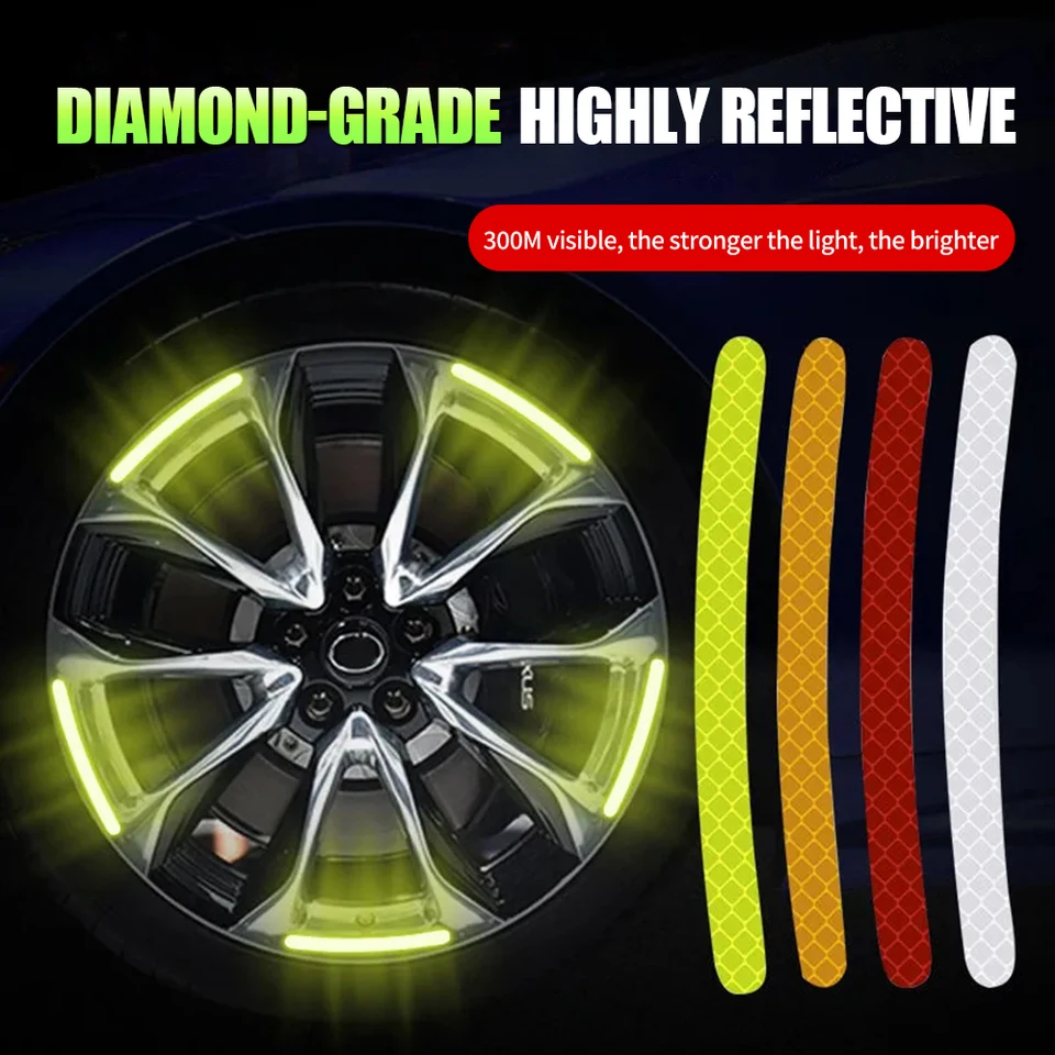 20 počítačov automobilový koleso REFLESTICKÁ STÚDA STREKA Dúha Fluorescencia Fluorescencia Svetlá páska Automatické obtisky motocykla Nočná bezpečnosť jazdy