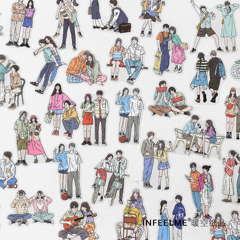 20 počítačov Fashion Girls Boys Scrapbook Stickers People Stickers for Scrapbooking Supplies Journaling