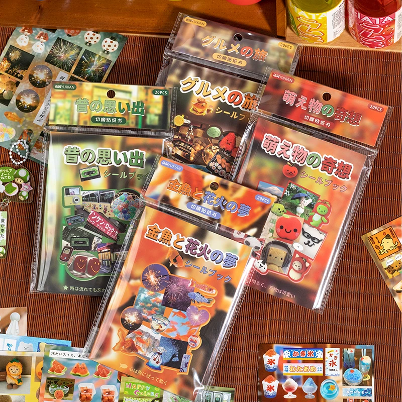 20 počítačov Karikatúra kníh knihy Journal Plánovač dekoratívny DIY Scrapbooking Nálepka prenosný prenosný študent Kórejské kancelárske potreby Darček