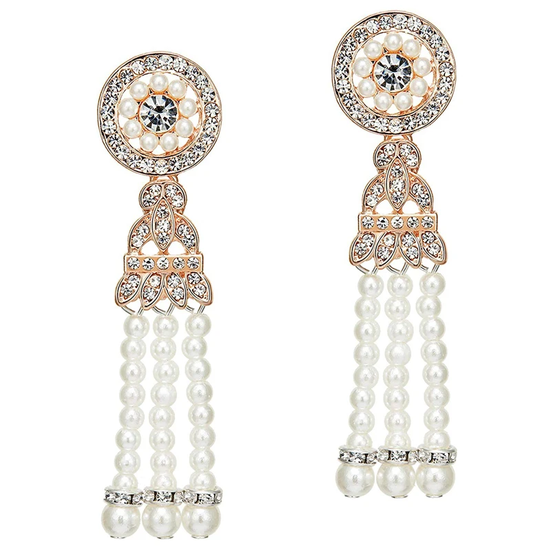 20. storočia Flapper náušnice 20S Art Deco Great Gatsby náušnice Drop Smodinové šperky doplnky