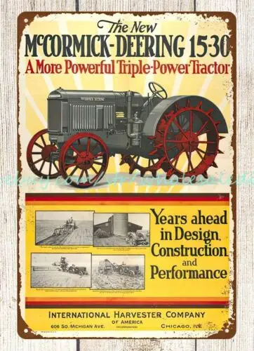 20. storočia McCormick-Deering Tractor Farming IHC Kov kovová značka koralová obývacia izba