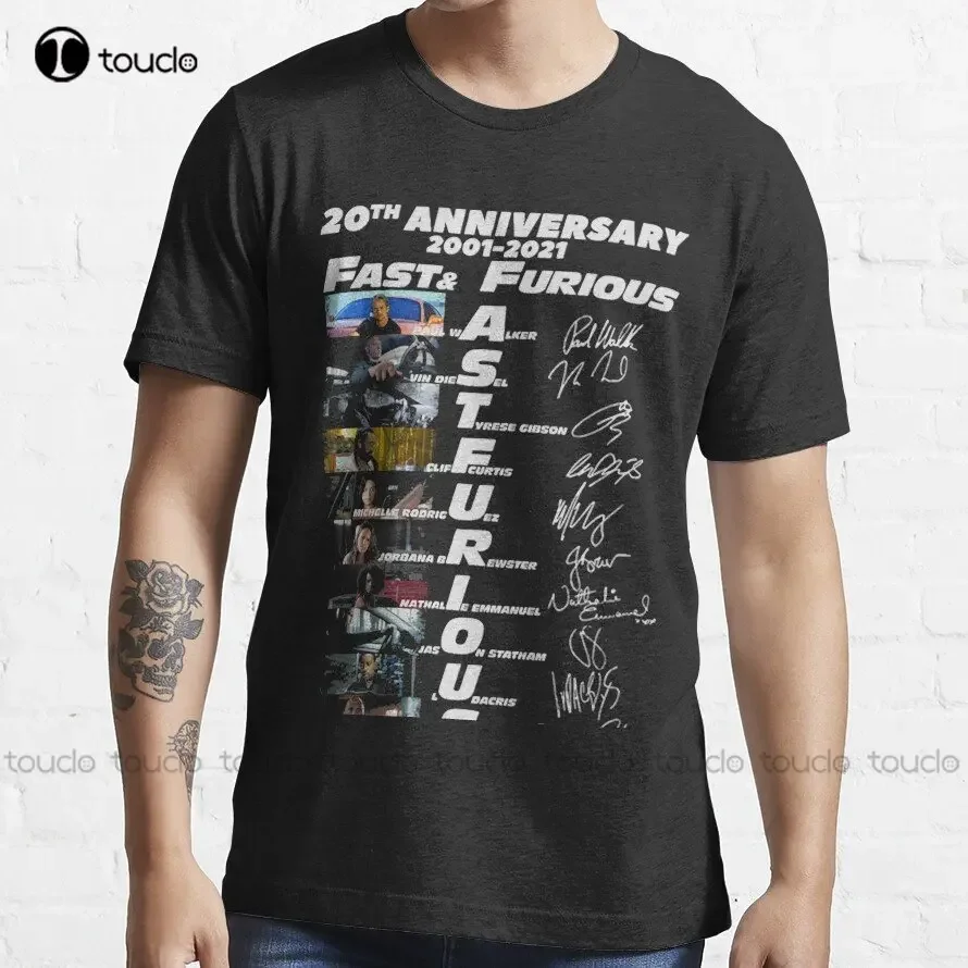 20. výročie 2001 2021 Fast Furious Signatures Classic Trendy Tričko Bowling Tirls for Men Digitálna tlač tričiek