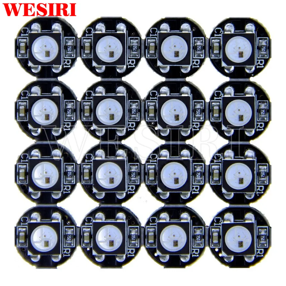 20 ~ 1 000ks WS2812B 4-kolíkové LED čipy s čiernymi/bielymi plochami PCB Heatsink WS2811 IC Vstavaný čip 5050 RGB SMD pre DIY DC5V